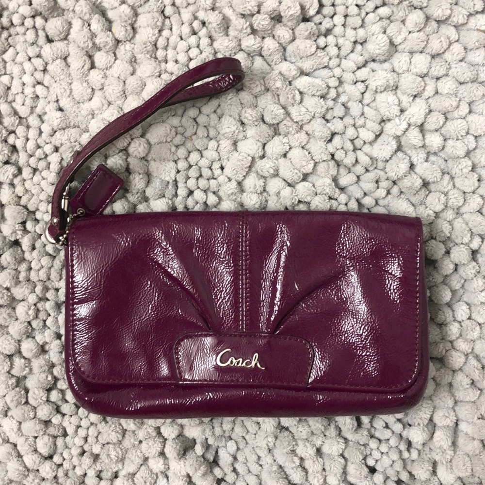 Purple Coach Wristlet